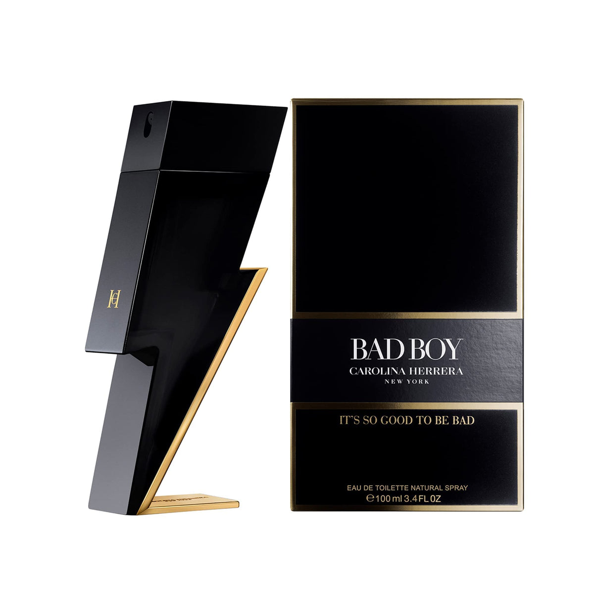 Carolina Herrera Bad Boy Eau De Toilette Spray 3.4 Oz (Men) Beauty & Personal Care Carolina Herrera
