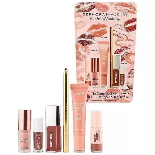 SEPHORA Favorites It’s Giving Nude Lip Kit Holiday Gift Set: Cocoa, Sugar Glaze, Nudie, Wherever Walnut, Capricorn & Cinnamon, 0.84 oz Beauty & Personal Care SEPHORA