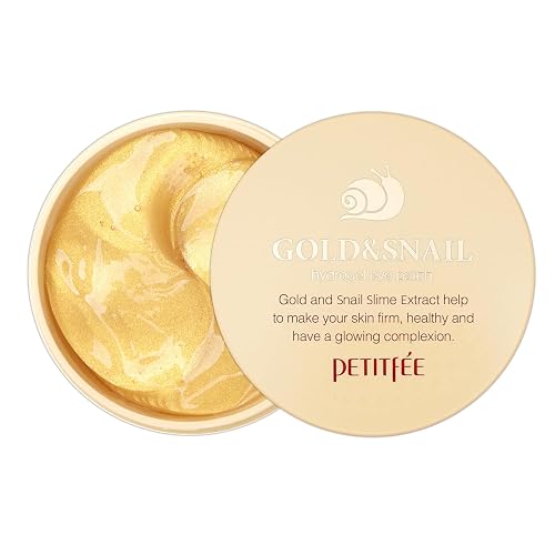 Petitfee Gold & Snail Hydrogel Eye Patch 60ea (30pairs) - 24k Gold Snail Eye Mask for Firming, Healthy Skin, Hydrating, Skin Elasticity, Snail Beauty & Personal Care Petitfee