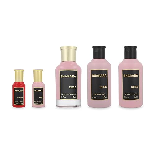 Bharara Rose Bath & Body Eau De Parfum 5 Pc Gift Set For Women Beauty & Personal Care B Bharara