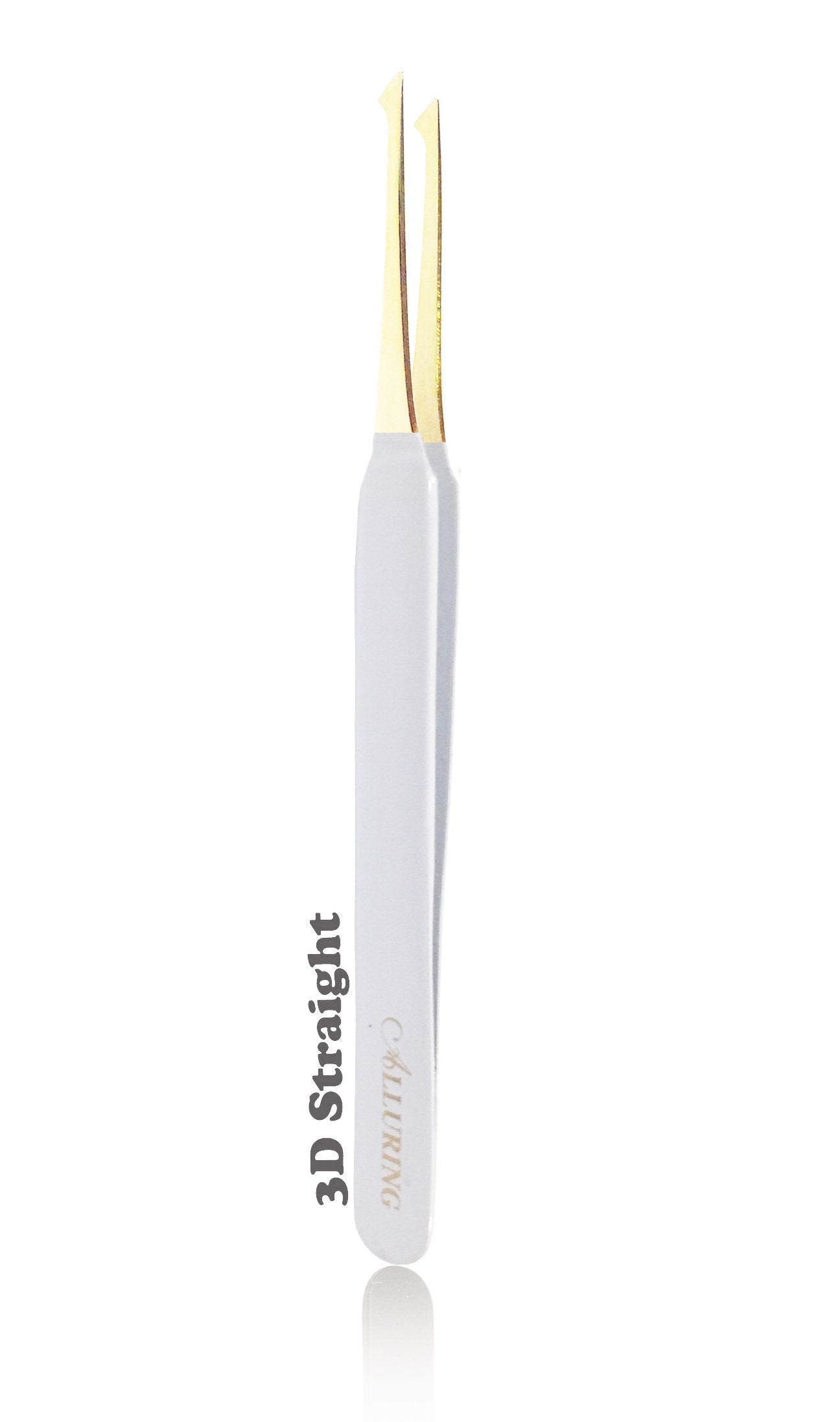 Alluring White with Gold Tip Tweezers for Eyelash Extension for Volume lashes 3D 5D 6D Beauty and Personal Care Alluring