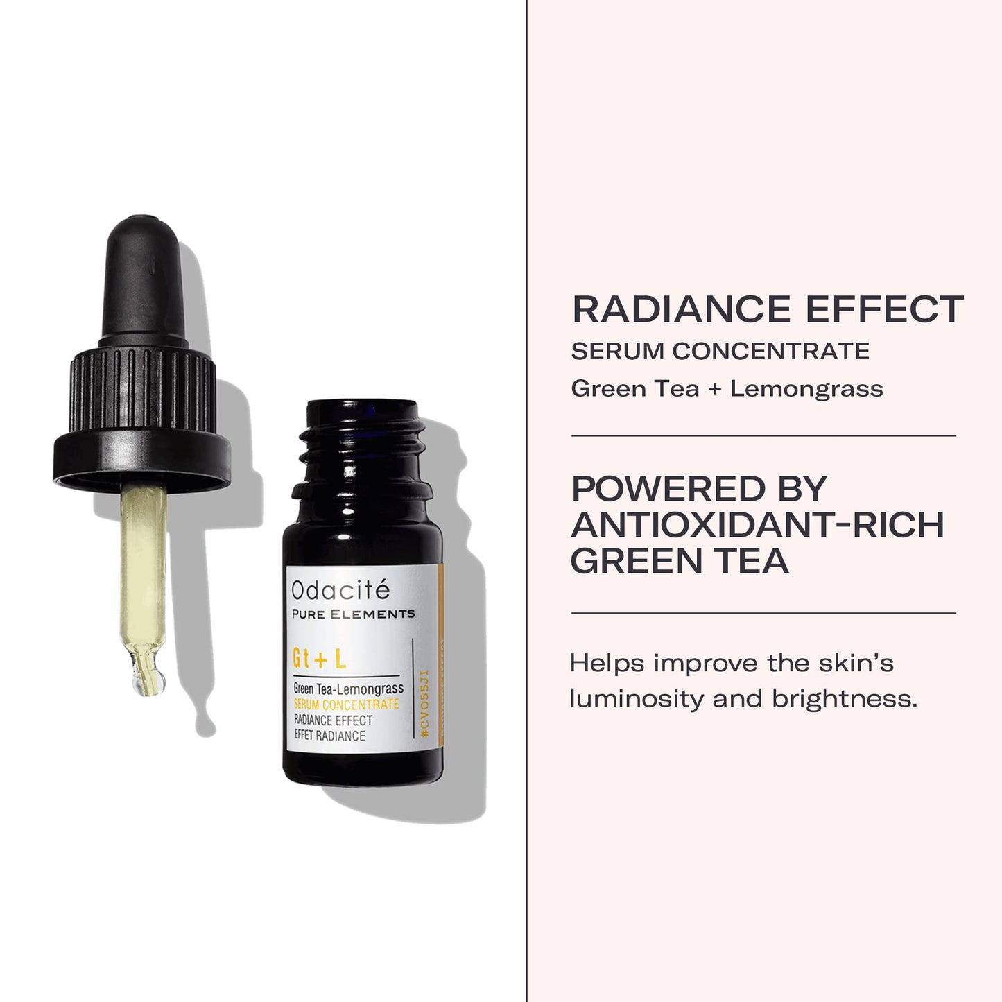 Odacité Brightening Serum Concentrate with Green Tea + Lemongrass for Radiant Skin - Lightweight, Hydrating & Brightening Anti-Aging Facial Oil Beauty & Personal Care ODACITE