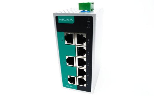 EDS-208A - Moxa 8 Port Entry Level unmanaged Ethernet Switch w/(8) 10/100BTX Ports (IP30 Aluminum housing) (Power Supply not Included). Beauty and Personal Care Moxa