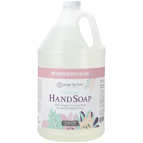 Ginger Lily Farms Botanicals All-Purpose Foaming Hand Soap Refill, 100% Vegan & Cruelty-Free, Whispering Rose Scent, 1 Gallon (128 fl oz) Beauty & Personal Care Ginger Lily Farms