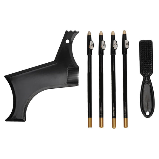 Beard Shaper, Professional Beard Shaping Tools with 4pcs Barber Pencil, Beard Template and Beard Brush, Beard Shape up Tool for Line Up & Edging Beauty and Personal Care Fockety