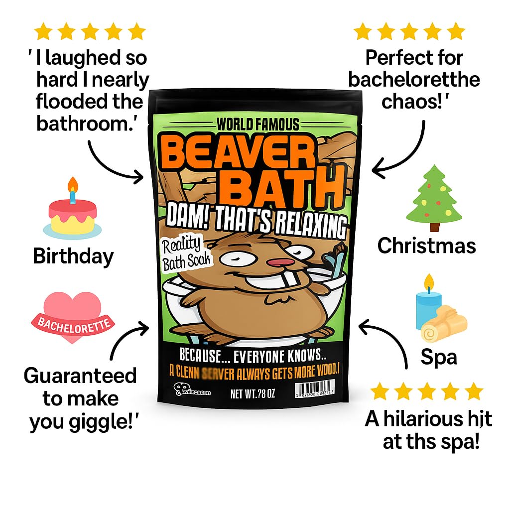 Beaver Bath Soak - Pink Bath Salts Funny Spa Gift for Women & Men - Hilarious Bachelorette Party Favor, Birthday Gift, Christmas Stocking Stuffer, Gag Beauty and Personal Care Gears Out
