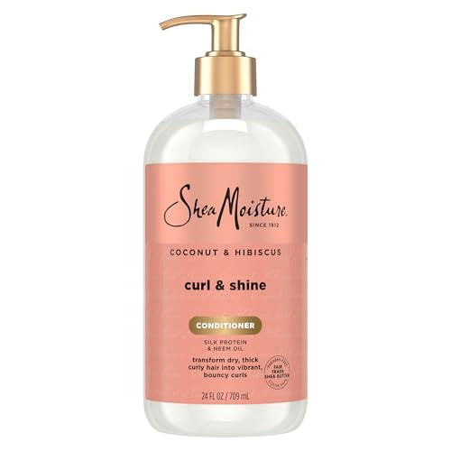 Shea Moisture Curl & Shine Conditioner Coconut & Hibiscus, for Thick, Curly Hair, to Moisturize & Soften, 24 Fl oz Beauty & Personal Care Shea Moisture