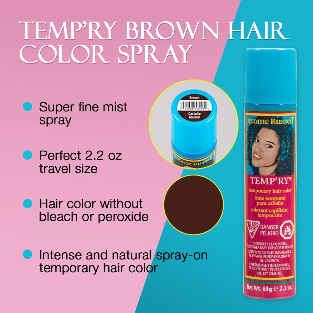 Jerome Russell Temp'ry Spray-on Brown Hair Color, 2.2oz x 3 pack Beauty & Personal Care Jerome Russell