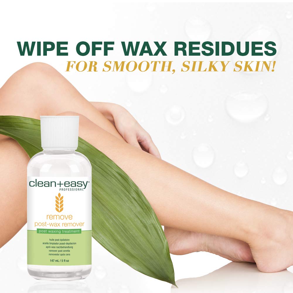 Clean + Easy After Wax Remover Oil for Skin - Post Wax Care & Soothing Residue Remover for Smooth Skin, 5 fl oz Beauty and Personal Care Clean + Easy