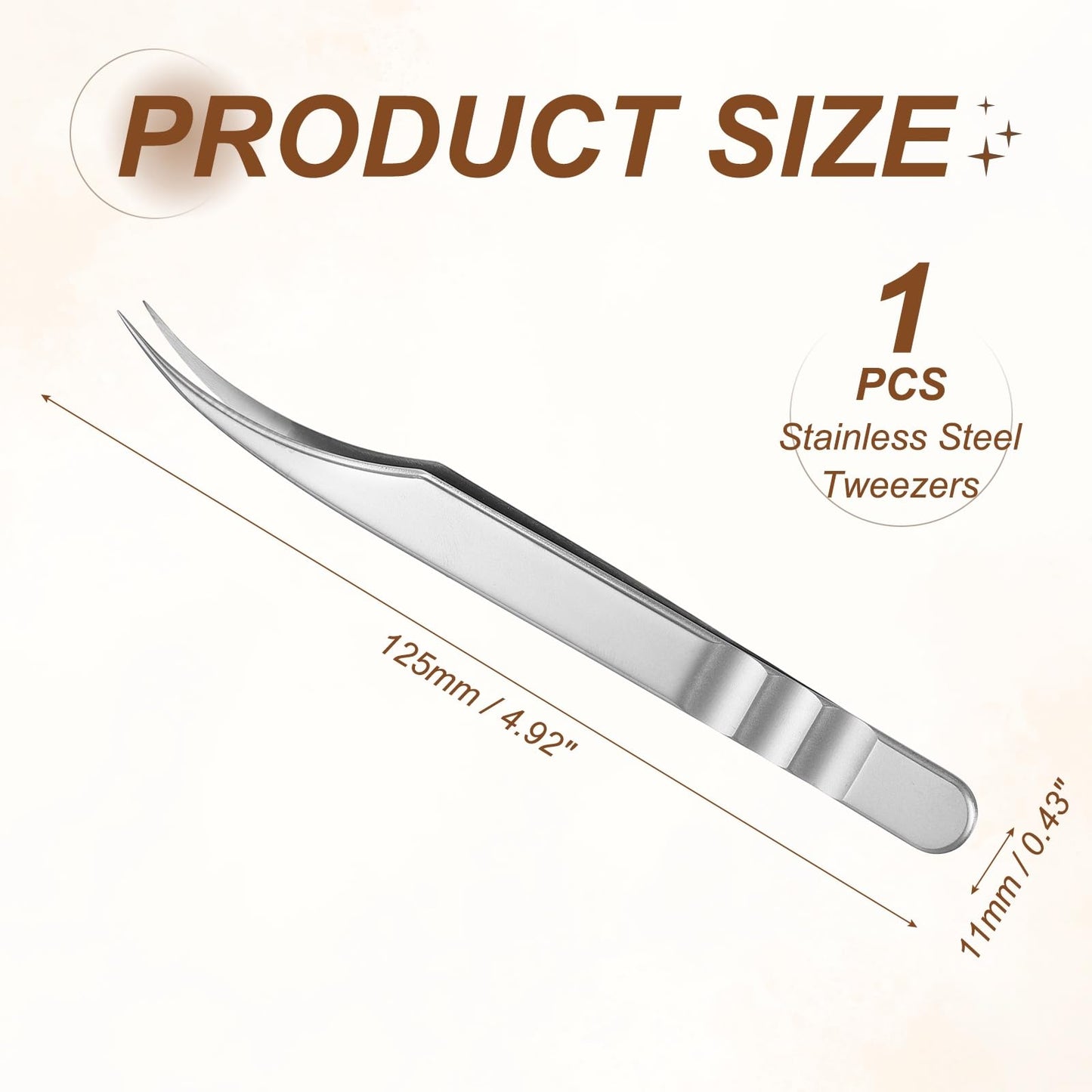 HARFINGTON High Precision Lash Tweezers, Stainless Steel Dolphin Tip Eyelash Extensions Tweezer Casual Beauty Tools for Eyelash Extensions, Silver Beauty and Personal Care HARFINGTON