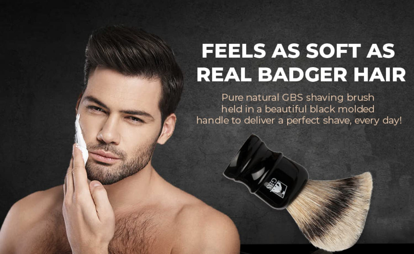 G.B.S Silvertip Brush Black Resin Handle 24 MM Knot Overall Height 4.5 Inches Super Soft, Back Bone Beauty and Personal Care G.B.S