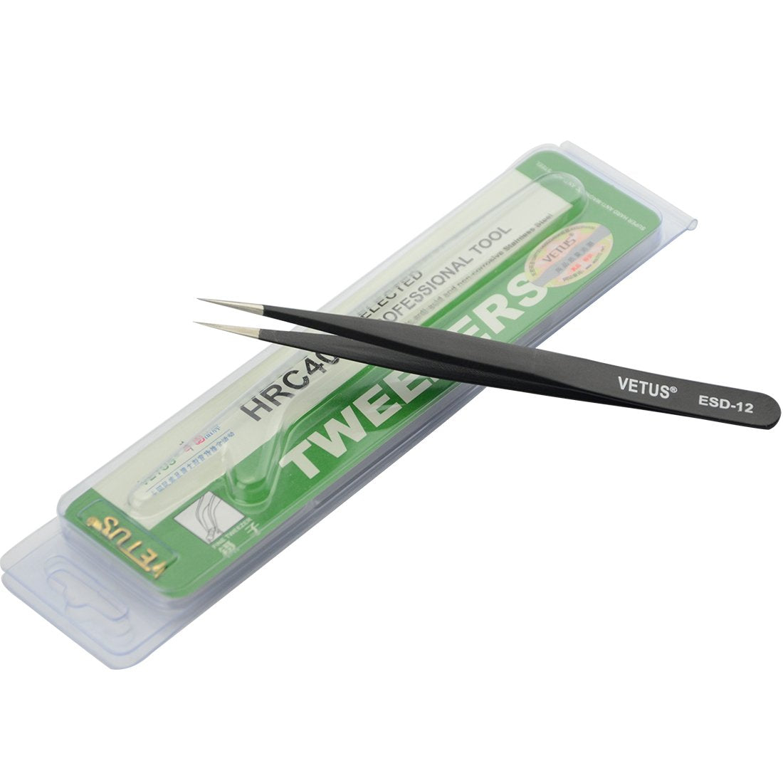1 PC Vetus Pointed Perfect Craft Fine Angled Removal Stainless Steel Tip Straight Tweezers For Professional Grafting Eyelash extension False Eyelash Beauty and Personal Care Qeelasee