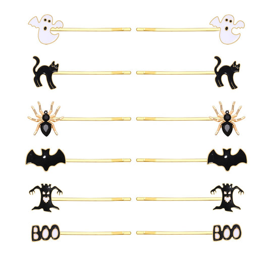 HZEYN 12 Pack Hallowen Hair Clips Spooky Ghost Spider Bat Devil Tree Bobby Pins Hair Accessories Costume Jewelry for Women Halloween Party Supplies Beauty & Personal Care HZEYN