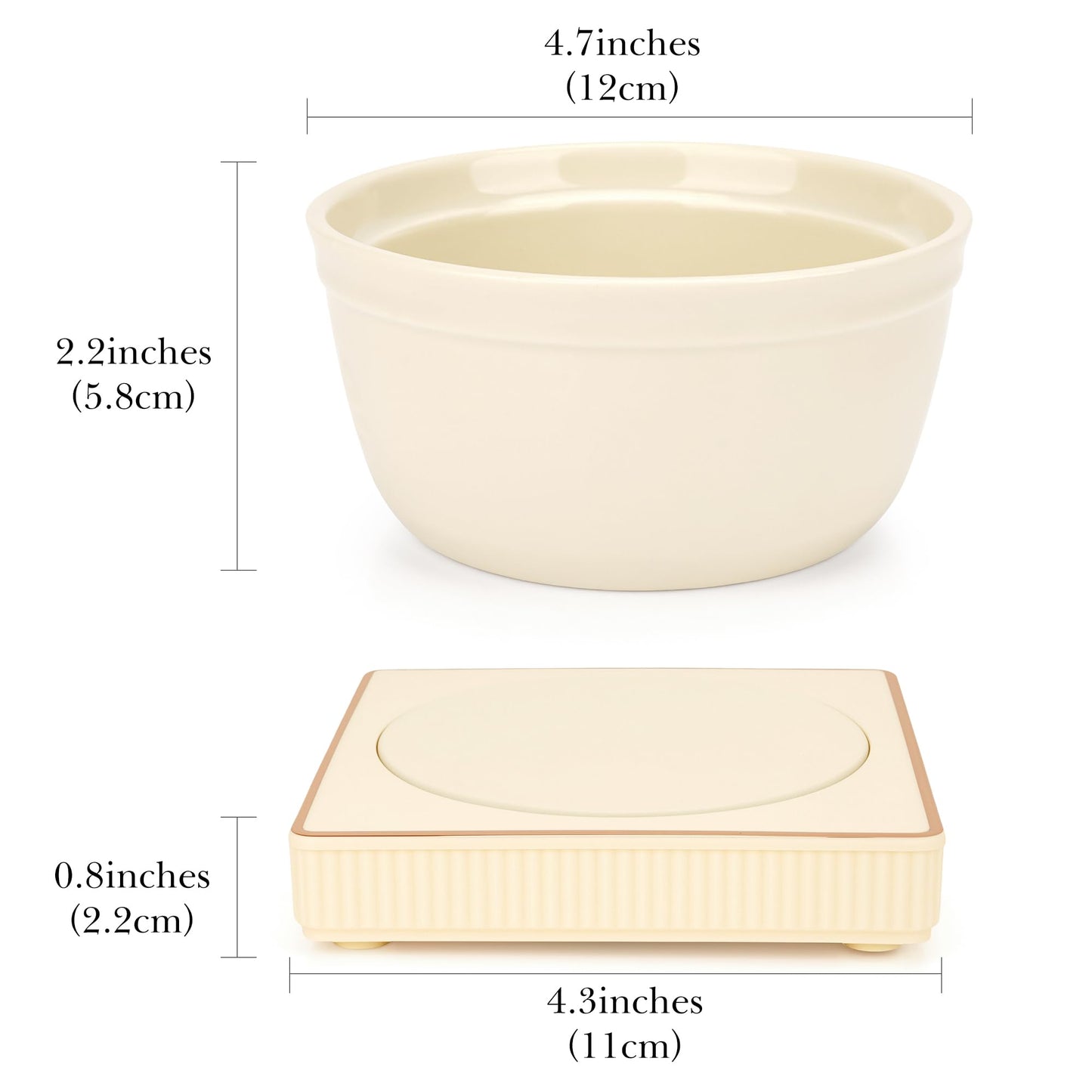 Linkidea Heated Shaving Soap Bowl for Men, Electric Shave Cream Warmer Maintains Warm Temperature, Wet Razor Shave Cream Bowl Accessories (Beige) Beauty and Personal Care Linkidea