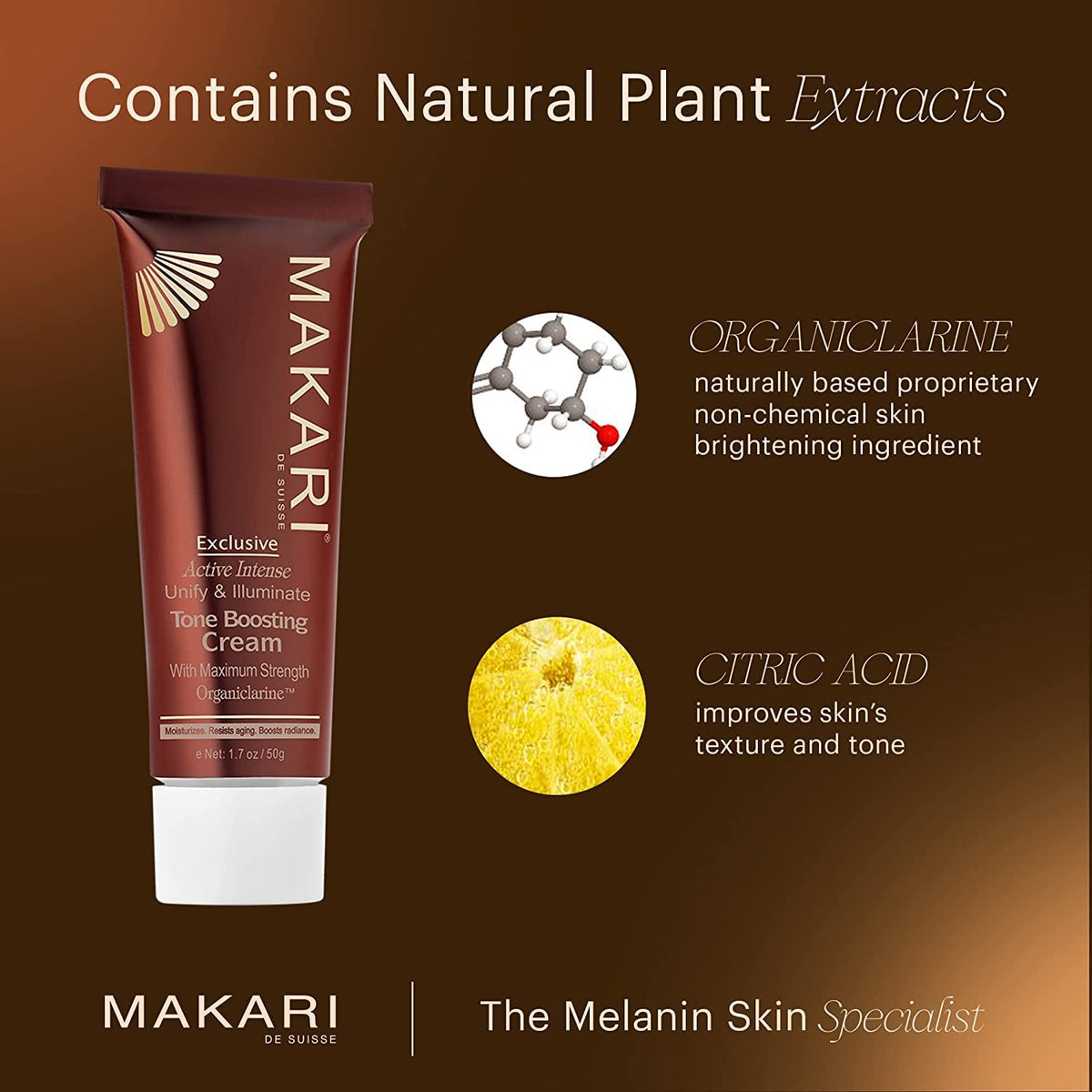 MAKARI Exclusive Active Intense Tone Boosting Face Cream (1.7 oz) | Skin-Brightening Facial Cream | Moisturizes and Softens | Smoothens Fine Lines Beauty & Personal Care MAKARI