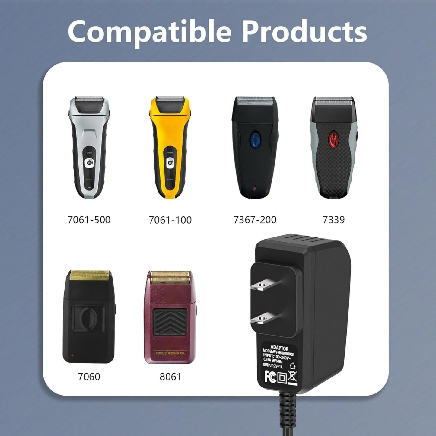2V 1A Hair Clipper Charger with 1M Cable Multi-Security Protection Suitable for Wahl Custom Shaver 7029 7035 7352 7353 Beauty and Personal Care DBEIXIWEI