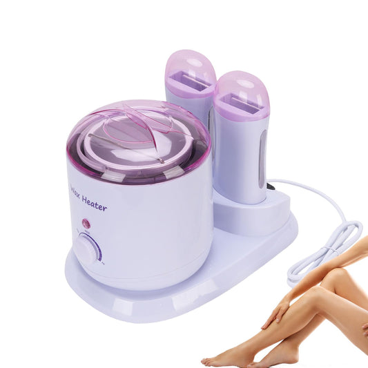 3 in 1 Roll On Wax, Wax Warmer for Hair Removal, with Double Cartridges and Single Pot Removable Inner Pot Transparent Lid Adjustable Temperature Knob Beauty and Personal Care ZJchao