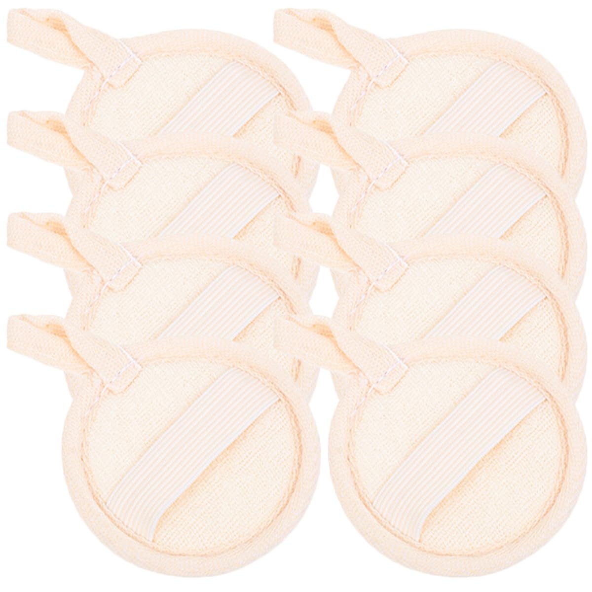 PRETYZOOM 8pcs Natural Loofah Pads 8cm Exfoliating Skin Cleansing Sponges for Face and Body Makeup Removal Reusable Bath Scrubbing Pads for Gentle Beauty and Personal Care PRETYZOOM