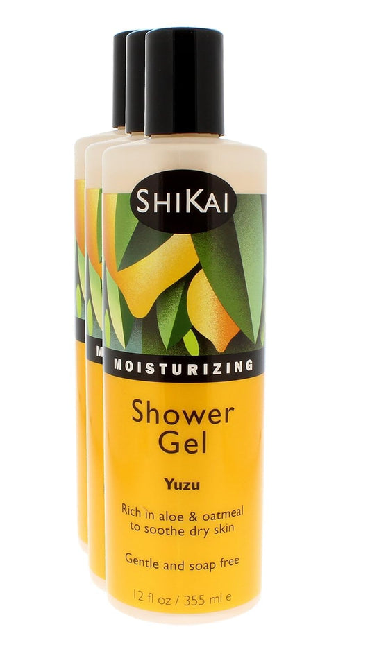 ShiKai Daily Moisturizing Shower Gel (Yuzu, 12oz, Pack of 3) | Gentle Formula | Aloe Vera & Oatmeal for Soft, Healthy Skin | Dry Skin Relief Beauty & Personal Care ShiKai