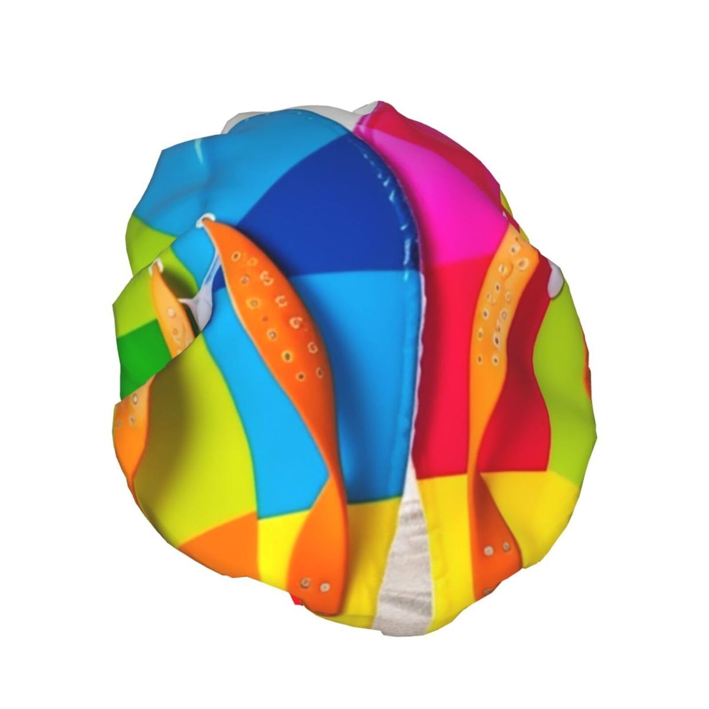 Colorful Flip Flops Beach Ball Shower Cap for Women Men Large Reusable Shower Bonnet Double-Layer Waterproof Bath Caps Elastic Band Hair Hat for All Beauty and Personal Care BWLHJKE
