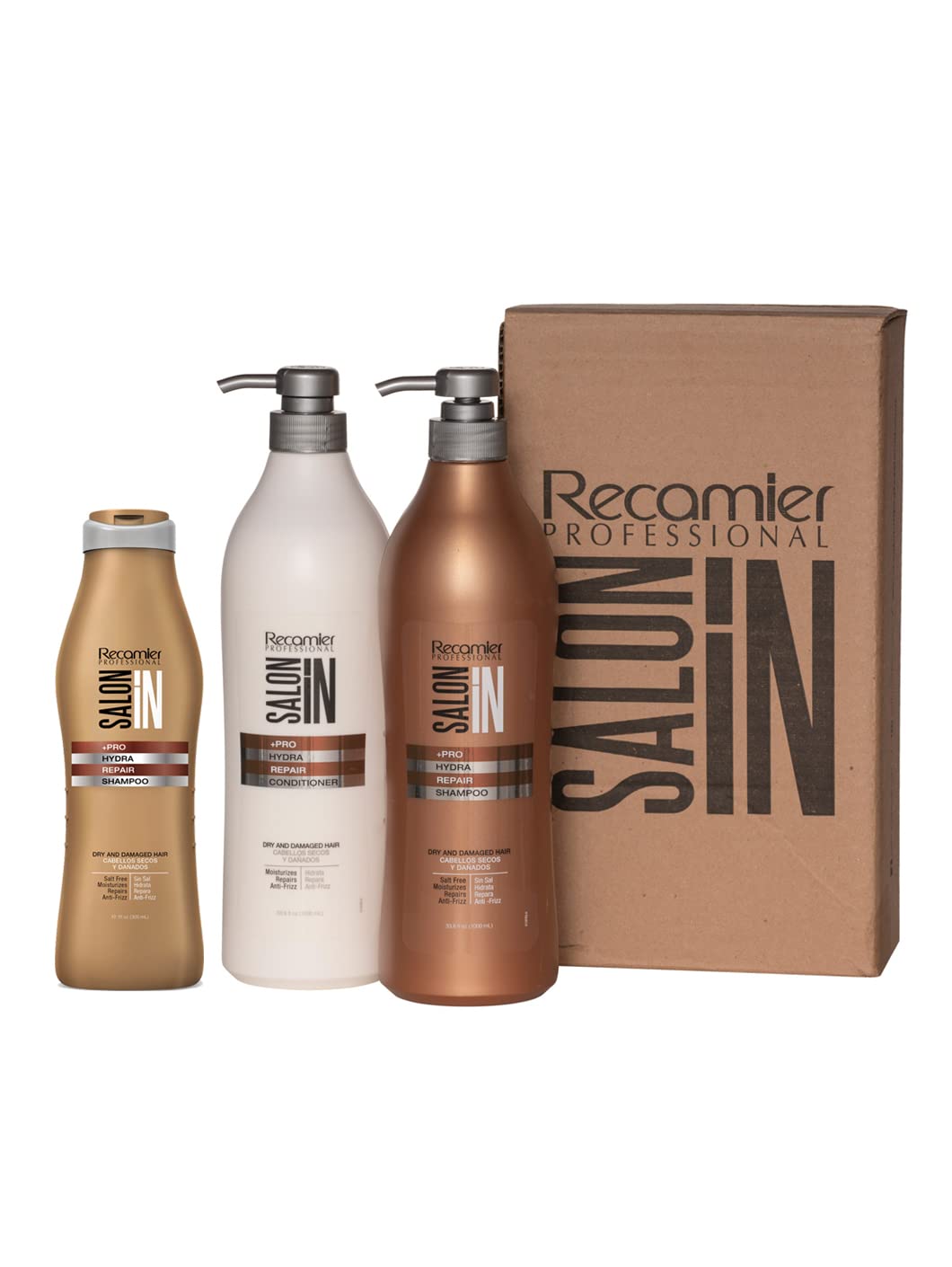 RECAMIER Salt Free Shampoo Repair and Ultra Hydrate Conditioner Hair Treatment Set Shampoo + Conditioner 33.8oz + Shampoo 10.1oz Beauty & Personal Care RECAMIER PROFESSIONAL SALON IN