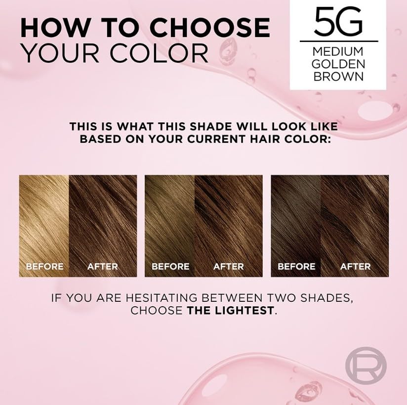 L'Oreal Paris Excellence Creme Haircolor, Medium Golden Brown [5G] 1 ea (Pack of 2) Beauty & Personal Care L'Oreal Paris
