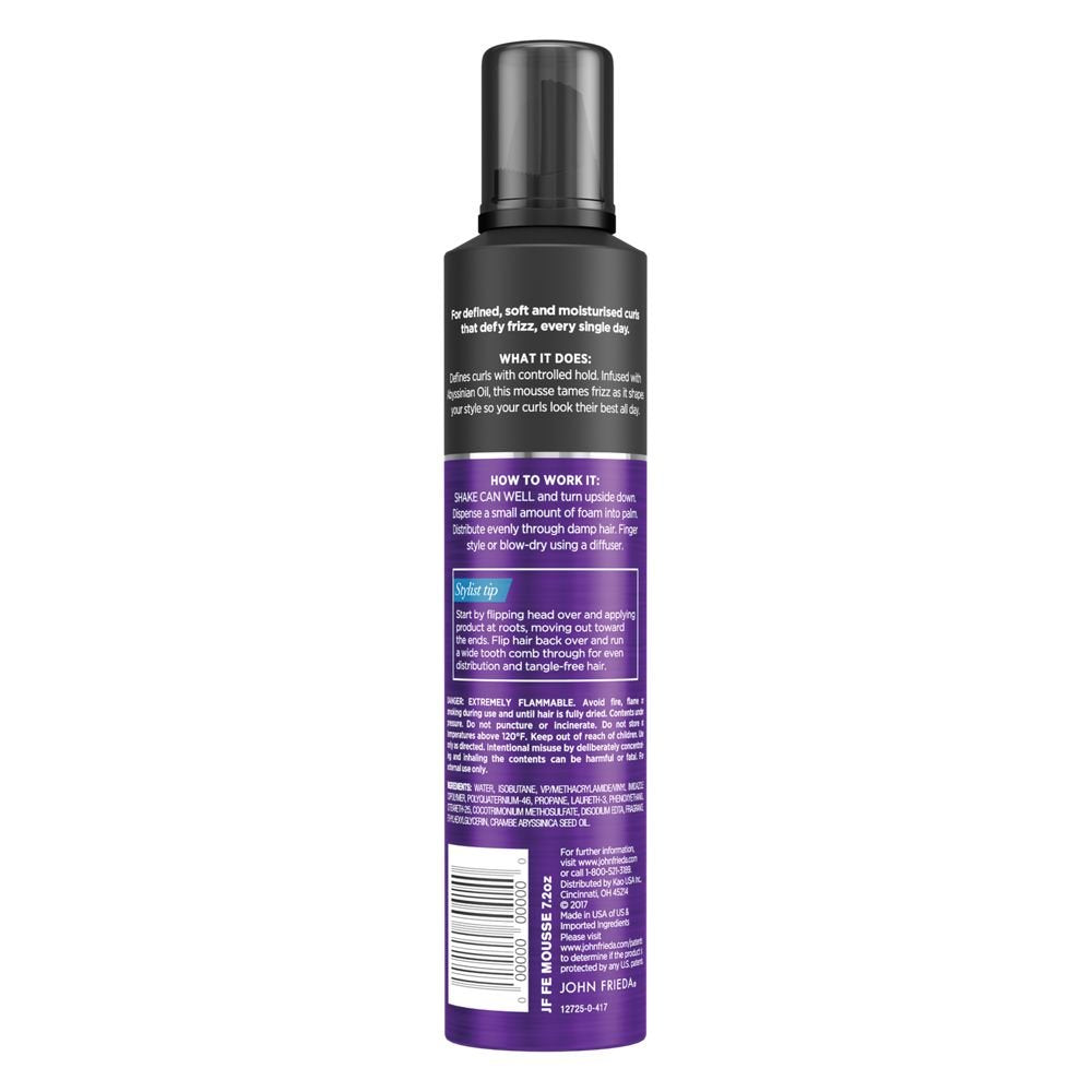 John Frieda Frizz Ease Curl Reviver Mousse, 7.2 Ounces, Enhances Curls, Soft Flexible Hold, Mousse for Curly or Frizzy Hair, Alcohol-Free Beauty & Personal Care John Frieda