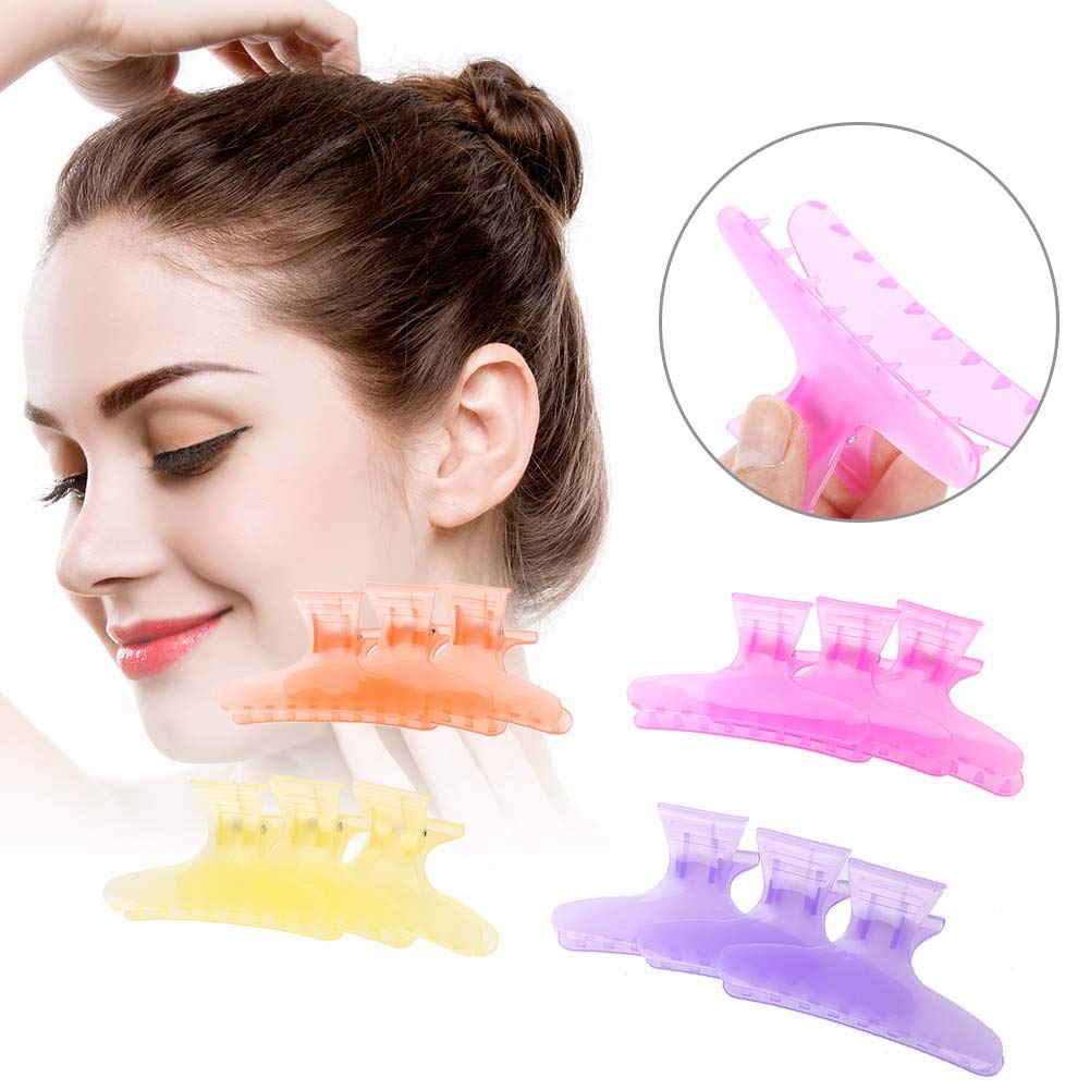 12Pcs Professional Salon Hair Claw, Butterfly Holding Hair Clip, Non-slip Butterfly Hair Clamps Chic Styling Claw Hair Clamps Salon Hair Color Perm Beauty & Personal Care Vruping