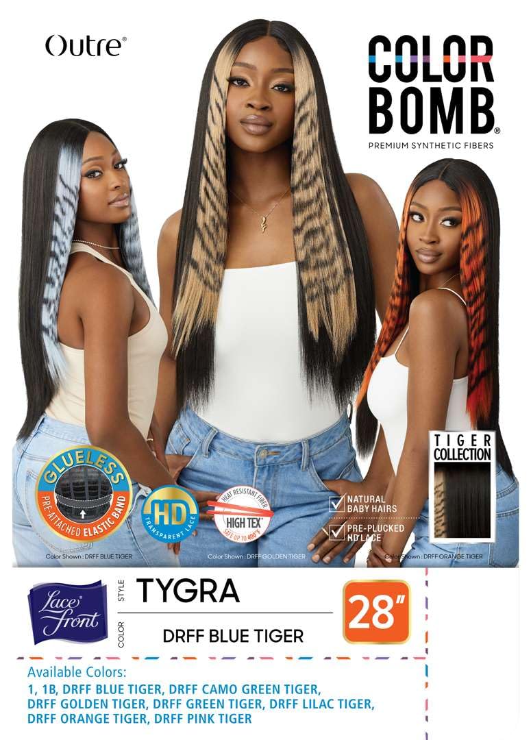 Outre Lace Front Wig - Color Bomb - Tygra (JET BLACK 1)