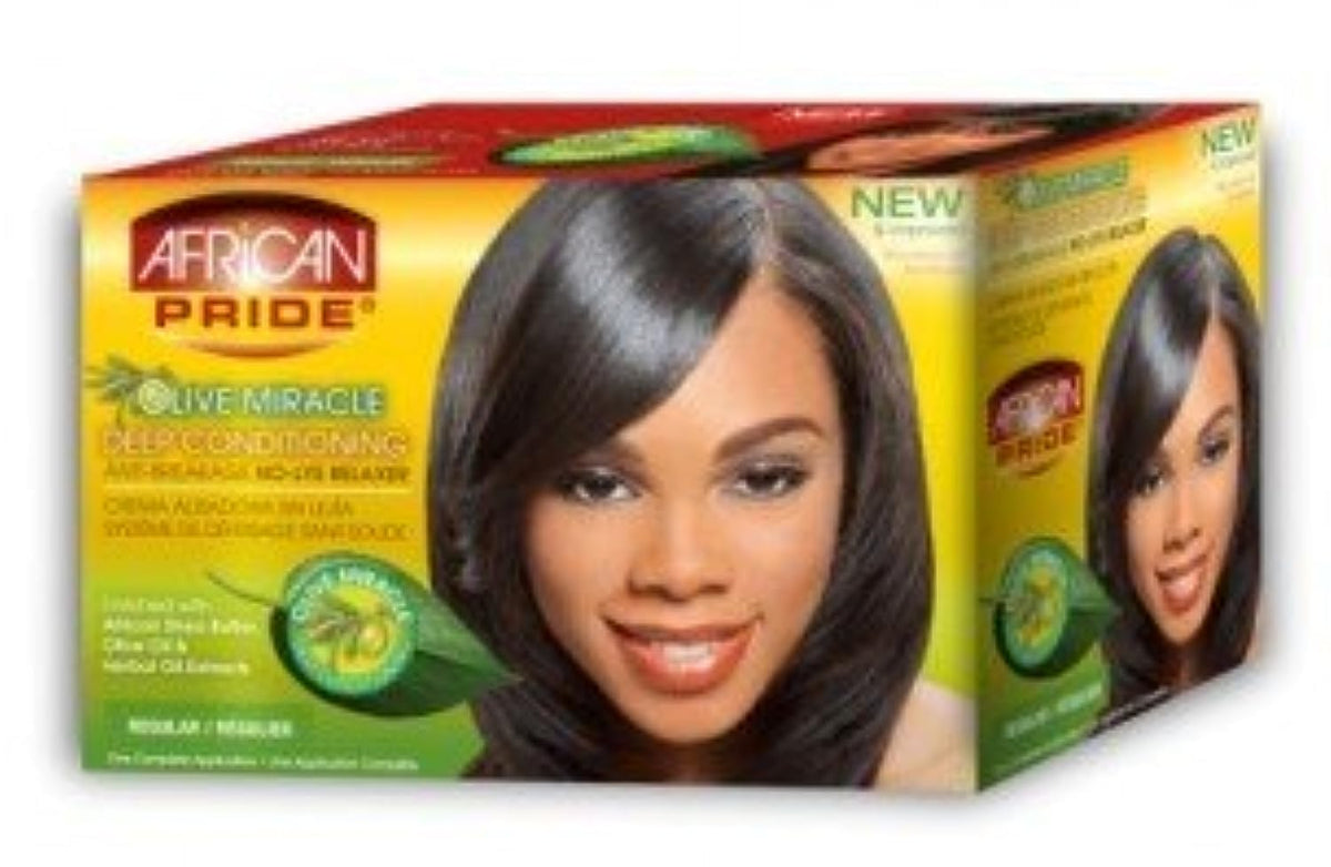 African Pride No Lye Relaxer Kit, Regular (Pack of 2)