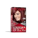 Revlon Colorsilk Beautiful Color, Permanent Hair Dye with Keratin, 100% Gray Coverage, Ammonia Free, 49 Auburn Brown Beauty & Personal Care REVLON