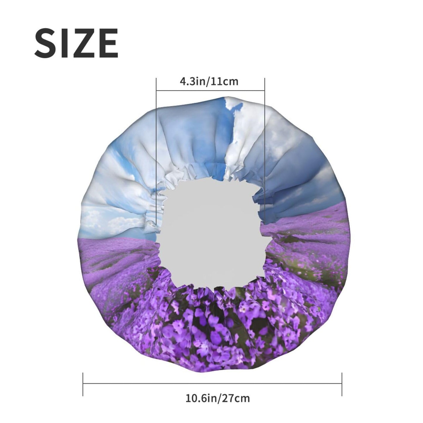 Lavender Flower Printed Double Layer Lined Shower Cap,Shower Caps For Women Reusable Beauty and Personal Care BEIVGOXL