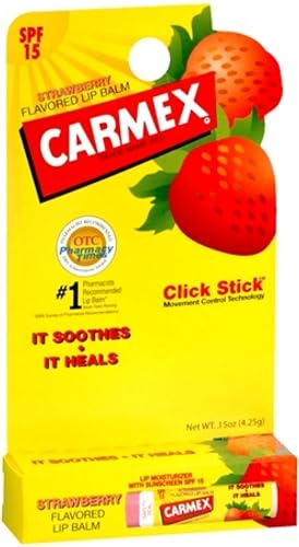 Carmex Click-Stick Moisturizing Lip Balm SPF 15 Strawberry 0.15 oz (Pack of 10) Beauty & Personal Care Carmex