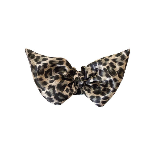 Mia Jaw Clamp, Cloth Covered Hair Clip w/Black + White Leopard Bow, for Women, Girls, Updos, French Twists 1pc Beauty & Personal Care Mia