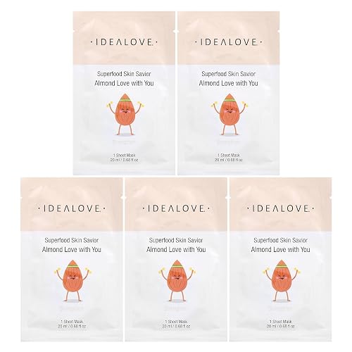 Idealove Superfood Skin Savior, Almond Love with You, 5 Beauty Sheet Masks, 0.68 fl oz (20 ml) Each Beauty & Personal Care Idealove