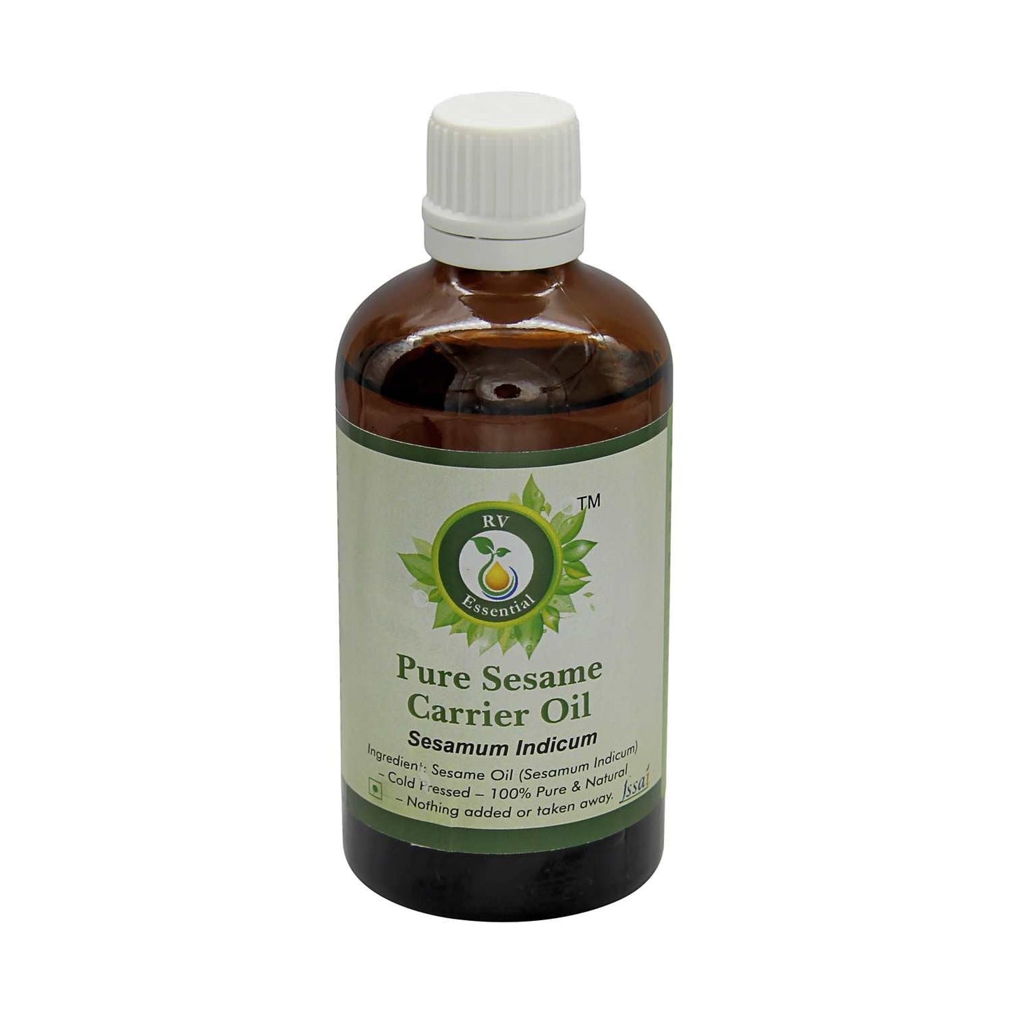 R V Essential Pure Sesame Carrier Oil 15ml (0.507oz)- Sesamum Indicum (100% Pure and Natural Cold Pressed) Beauty and Personal Care R V Essential