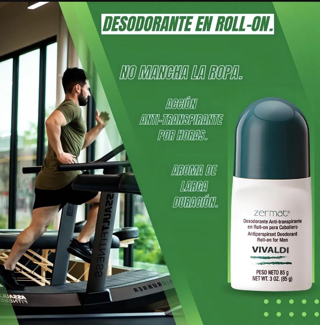 Zermat, Deodorant for Men, Vivaze Vivaldi, Roll-On 24 h Antiperspirant, Fresh and Herbal Scent 3 Oz. Beauty and Personal Care Zermat