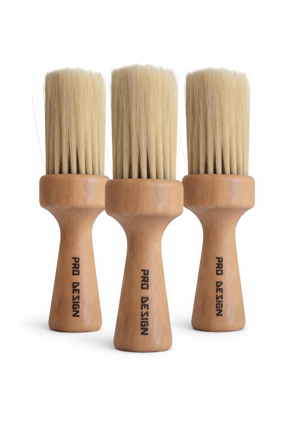 Pro Design Professional Barber Neck Duster Brush with Soft Bristles, Wooden Handle, for Hair Styling and Grooming (3 Pack) Beauty and Personal Care Pro Design