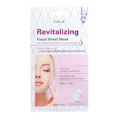 Cala Revitalizing Essence Face Masks with Collagen - 5 Count Moisturizing Sheet Masks for Radiant, Firm Skin Beauty & Personal Care Cala