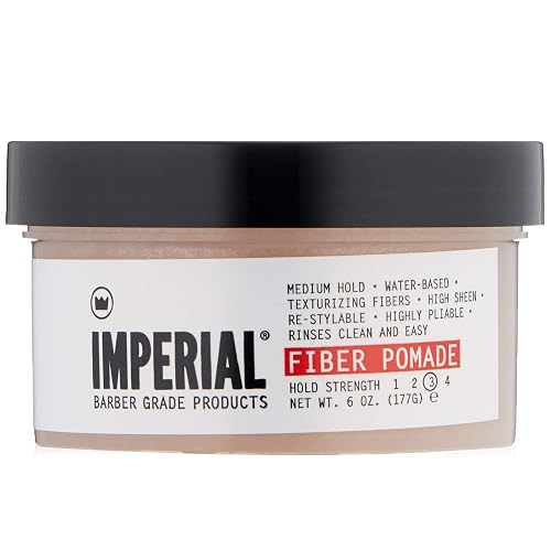 Imperial Barber Grade Products | Fiber Pomade, 6 oz | Medium Hold | High Shine | Water-Based | Easy to Wash Out | Texturizing Fibers | Highly Pliable Beauty & Personal Care Imperial Barber Grade Products