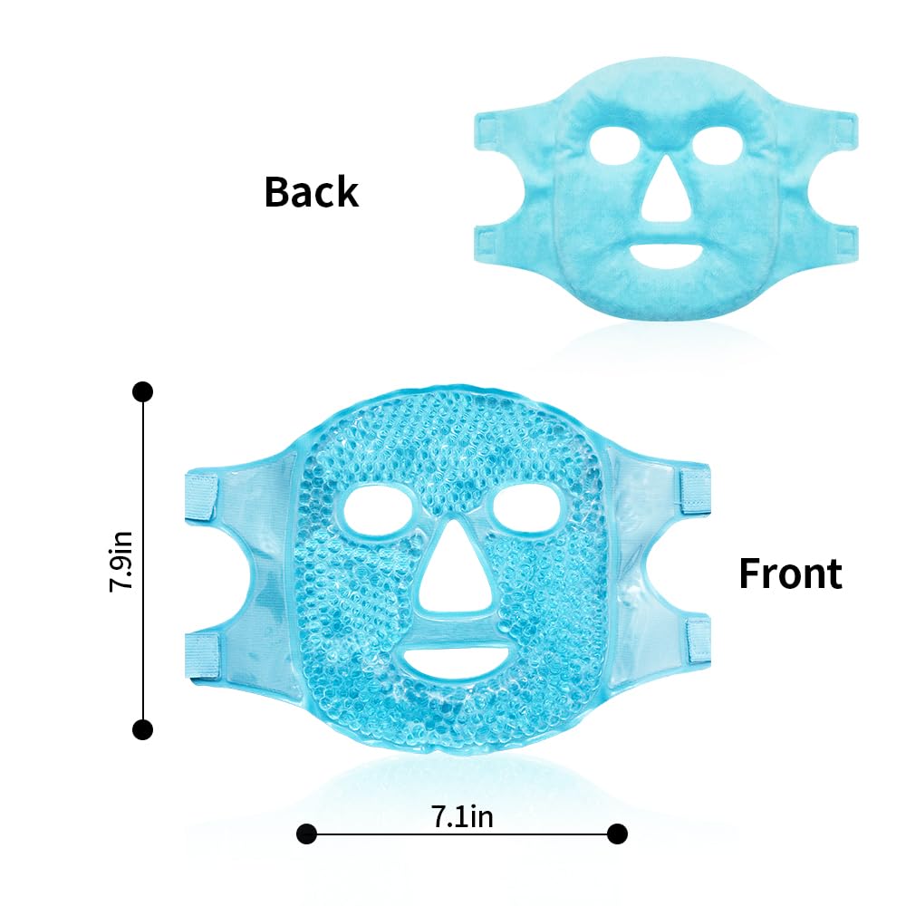 CONBELLA Cold Face Eye Masks Ice Face Mask Hot Cold Compress For Dark Circles, Puffiness, Migraines, Headache, Stress, Redness, Cooling Face Masks Beauty & Personal Care CONBELLA