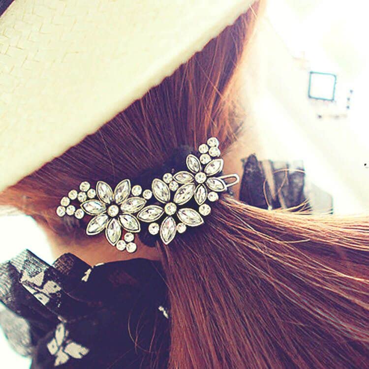 Goledwedy Crystal Flower Bridal Hair Clips(2 packs)Rhinestone Wedding Hair Clips For Brides Beauty & Personal Care Goledwedy