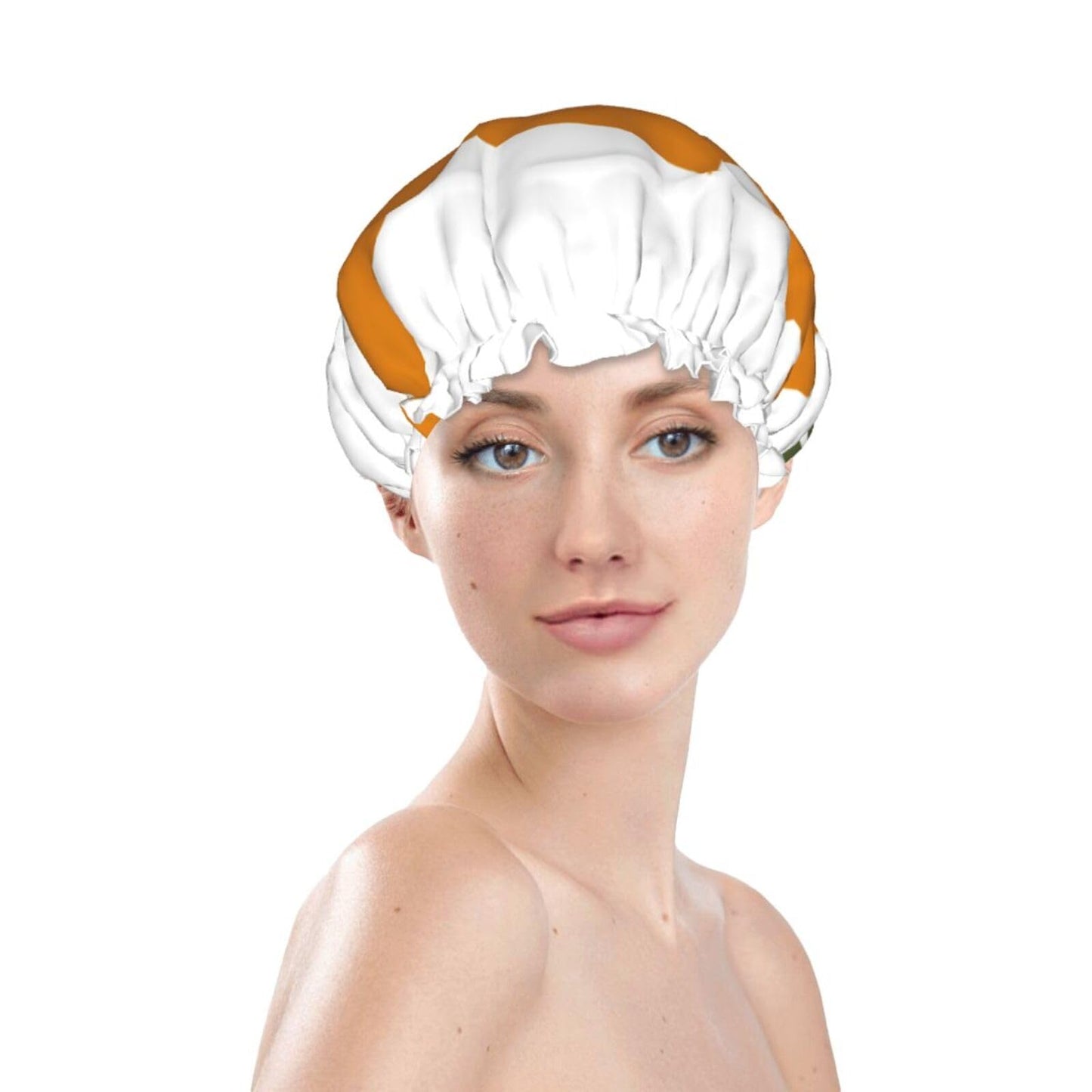 Cyprus Flag Prints Shower Cap Double Layer Lined Waterproof Bathing Shower Hat Beauty and Personal Care Hayyett