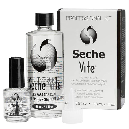 Seche Vite Professional Refill Kit, High-Gloss Clear Top Coat for Natural Nails, Artificial Gels Fiberglass Acrylic Extensions, Quick-Dry Long-Lasting Beauty & Personal Care Seche