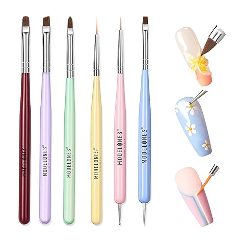 Modelones Nail Art Brushes Set, Nail Brush kit Gel Polish, Extension Gel, Liner, Clean up, Carving, Apex Building, Dotting Pens Professional Tools Beauty & Personal Care modelones