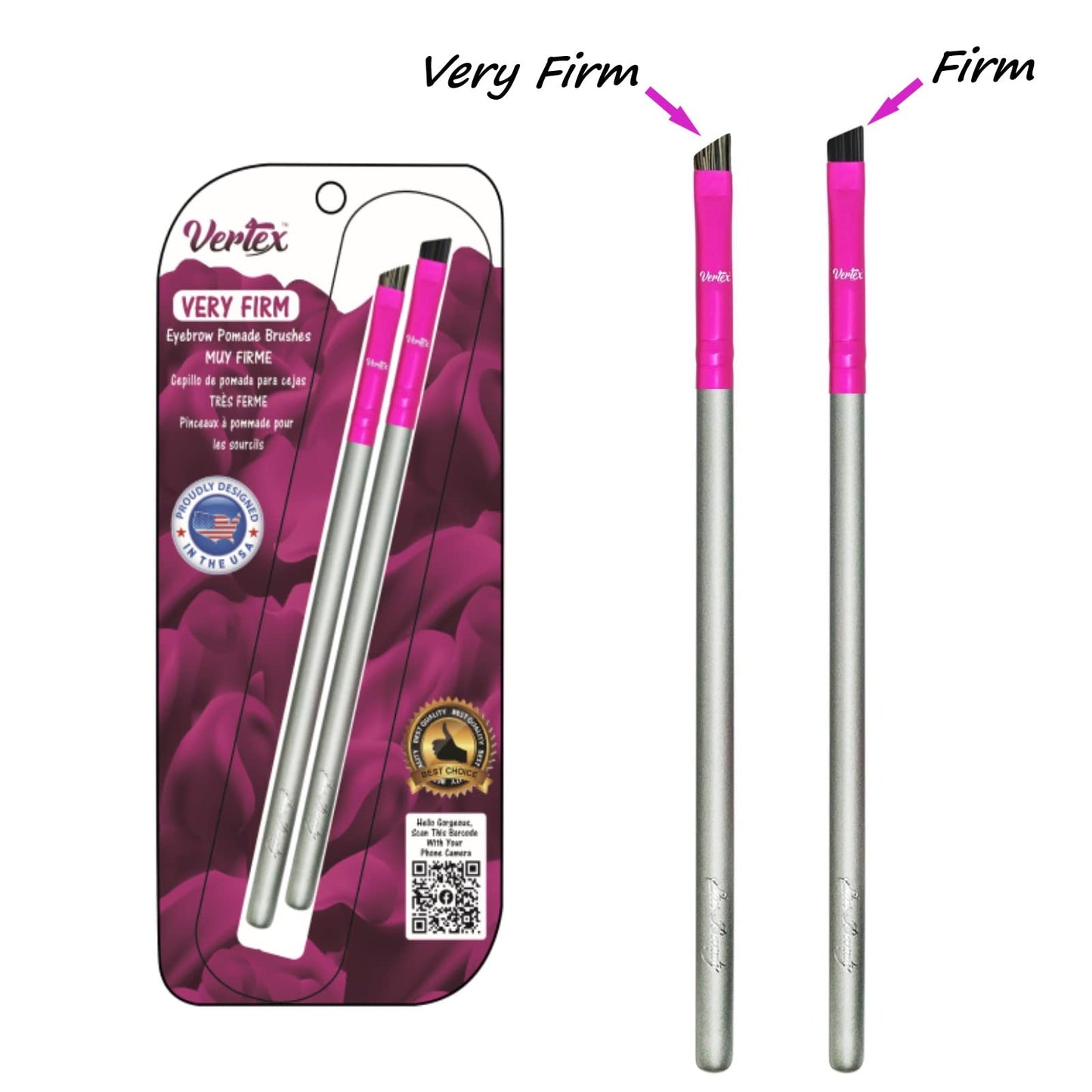Firm Eyebrow Brush Kit For Makeup Pomade Tint Stencil Color Waterproof Applicator 2 Pc Angled Eye Brow Lamination Kit To Contour Conceal Brows Beauty & Personal Care Vertex