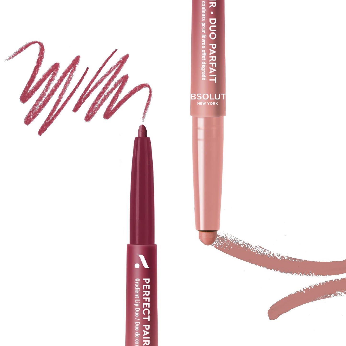 Absolute New York ALD08 Perfect Pair Lip Duo, Fuller and Poutier Lips, Deeper Shade For Lip Contouring, Satin Lipstick and Lip Liner Beauty & Personal Care Absolute New York