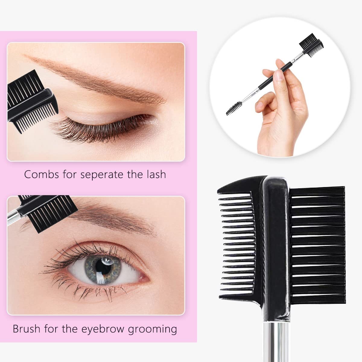 Eyelash Curlers Eyebrow Brush Kit for Women w Lash Curler, Eyelash Comb Seperator, Mascara Brushes, Eyelash Extension Tweezers, Angled Eyebrow Brush Beauty & Personal Care qiipii