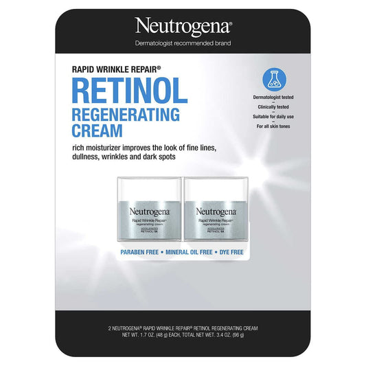 Neutrogena Rapid Wrinkle Repair Retinol Face Moisturizer, Daily Anti-Aging Cream with & Hyaluronic Acid to Fight Fine Lines, Wrinkles, Dark Spots, 1.7 Beauty & Personal Care Neutrogena