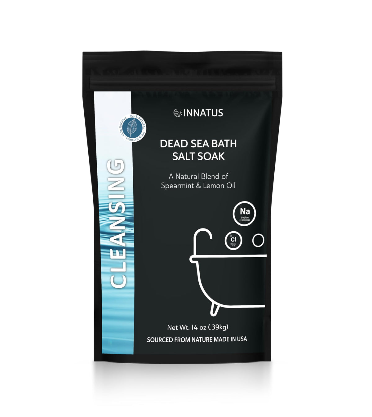 Dead Sea Soothing Bath Salt Soak with 21 Minerals - Relaxing, Detoxifying, and Nourishing for Skin - 14oz, Infused with Essential Oils - Rejuvenate Beauty and Personal Care INNATUS